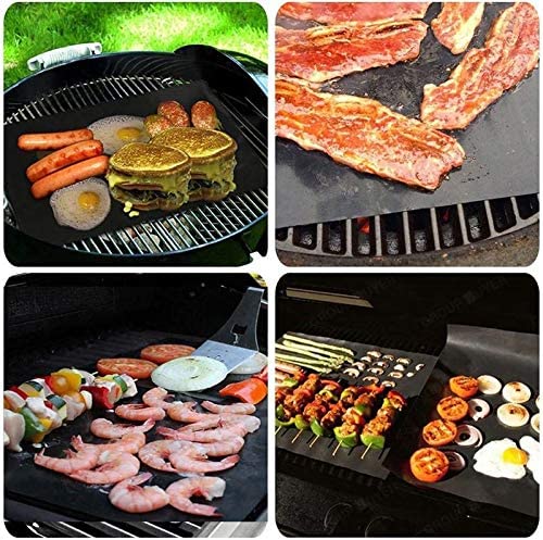 BBQ Grill Mat Easy Grilling Bake Nonstick Mats, Black